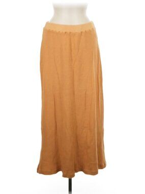 Free People Beach Women's "Dana Point" Ribbed Midi Sweater Skirt In Tan/camel- M